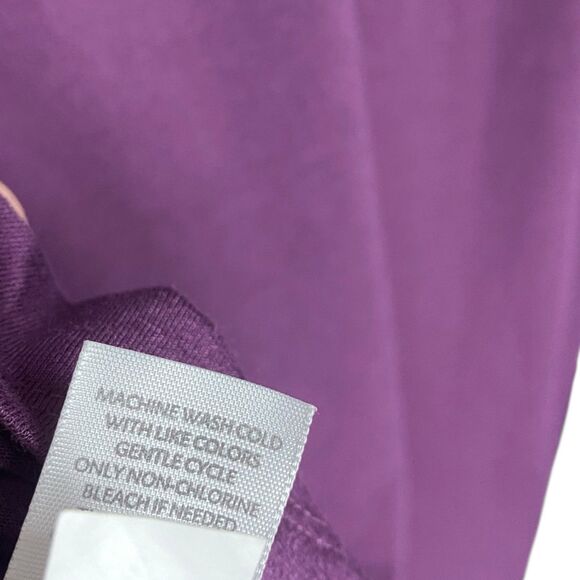 J Jill Polo Dress Womens M Purple V-Neck Collared 1/4 Button Long Sleeve Stretch - Picture 11 of 12